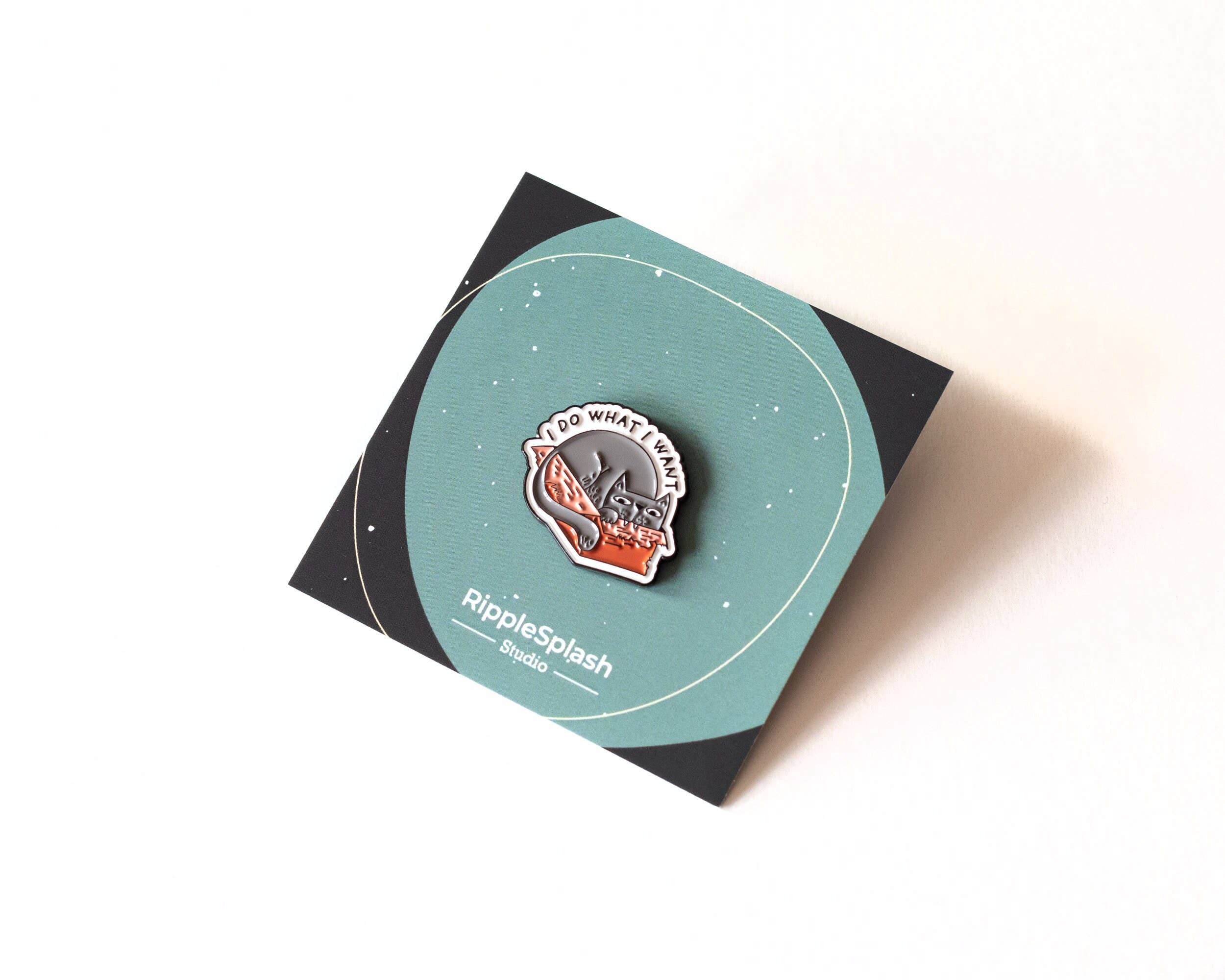 RippleSplash Studio - Wholesale Lapel Pin/Button - I Do What I Want Cat Enamel Pin1