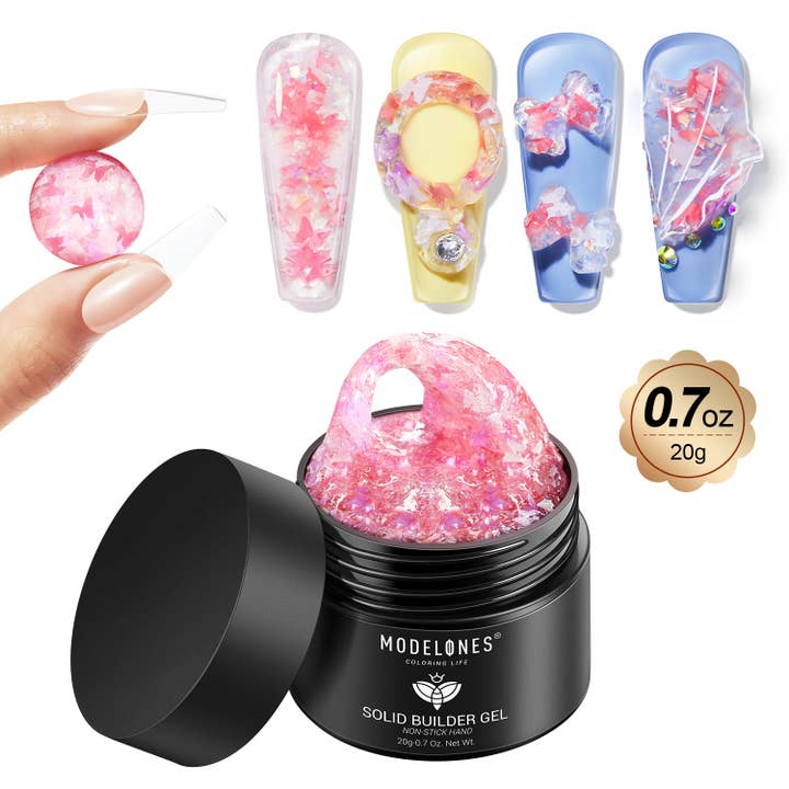 Modelones - Wholesale Nailcare Set - Butterfly Garden - Non-Stick Hands Solid Builder Gel 20g