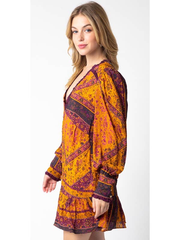 Mustard Purple Alberta Dress for wholesale on Faire1