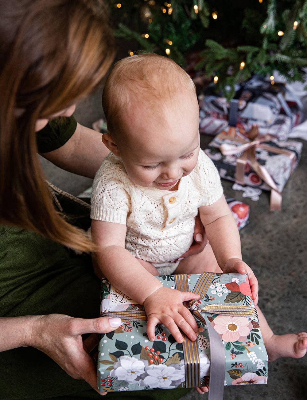 Bespoke Letterpress - Wholesale Flat Wrap - Christmas Ornaments / Floral Fields 6pk Gift Wrap4