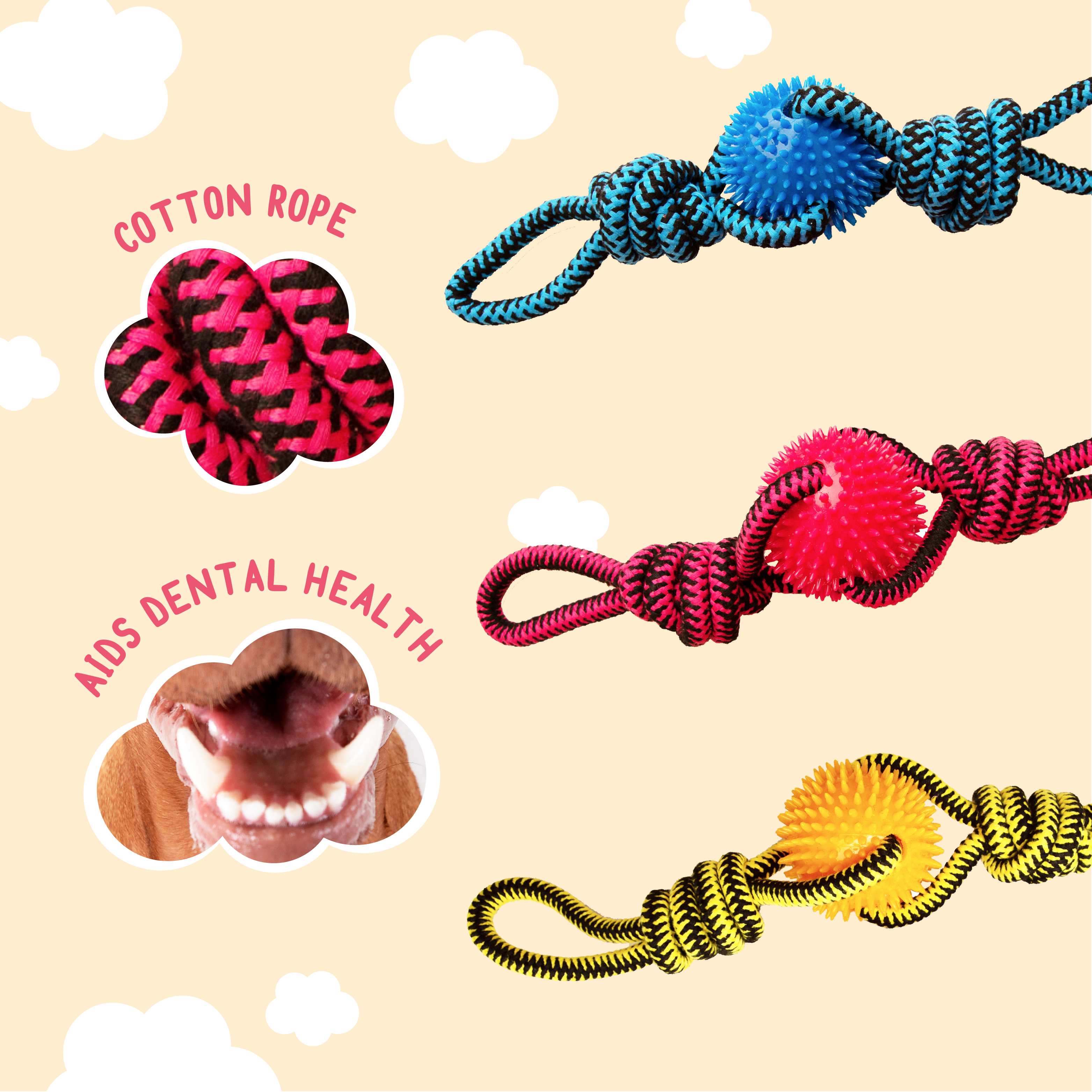 SnugArooz - Wholesale Pet Rope Toy - Dog - Spikey Beast Rope4