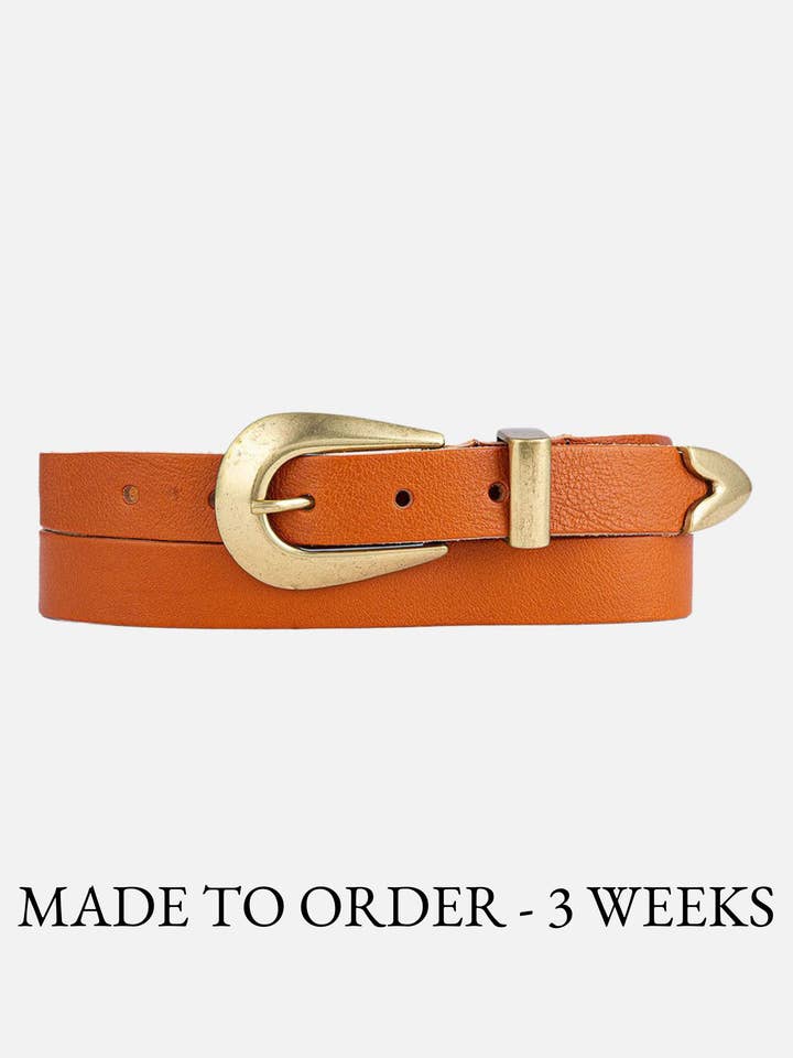 MADE TO ORDER Adrie | Skinny Leather Belt Women for wholesale by Amsterdam Heritage Leather Belts, Bags, Jackets & Apparel