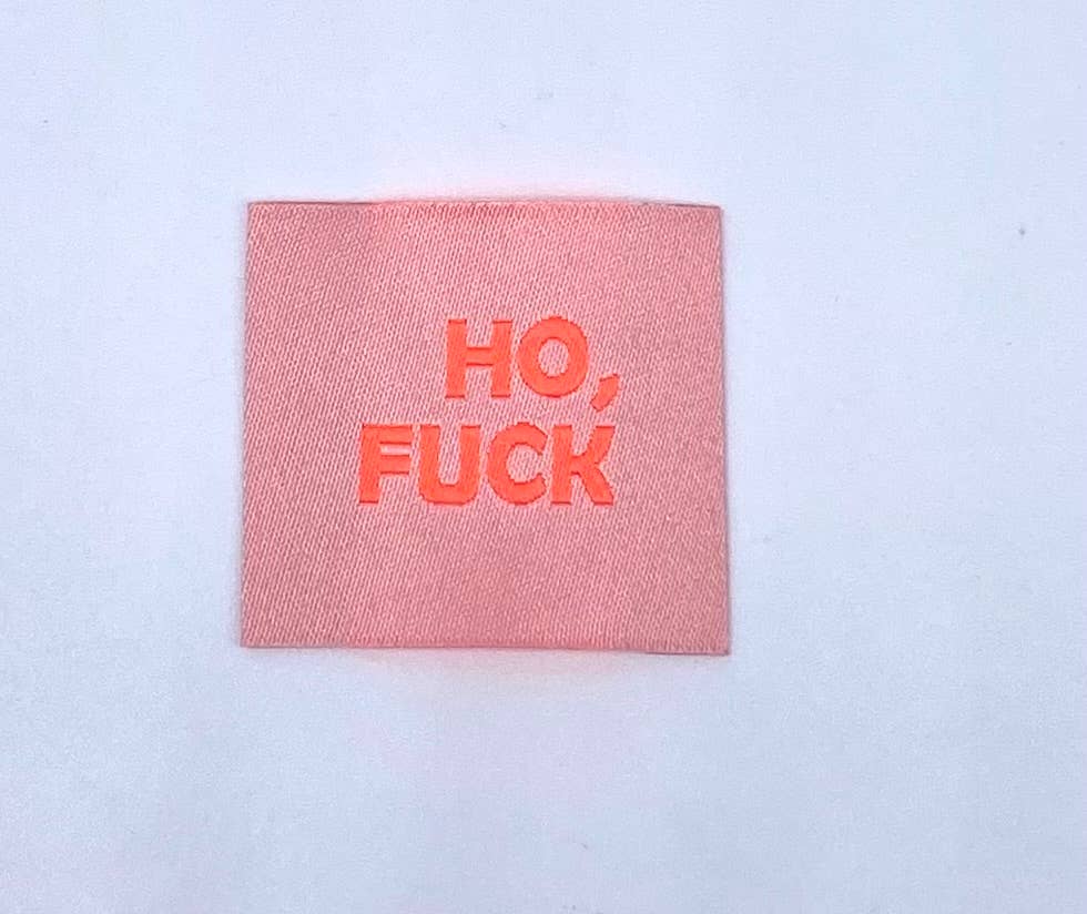 L’Étiquette Home Couture – Großhandel Bastelzubehör – Einnäh-Etikett: HO FUCK - Neon1