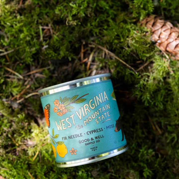 Good & Well Supply Co. - Wholesale Jar/Filled Candle - West Virginia State Soy Candle 2