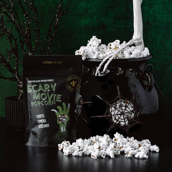 Dell Cove Spices & More Co. – wholesale Popcorn – Scary Movie Popcorn - Graveyard Black Halloween Popcorn3