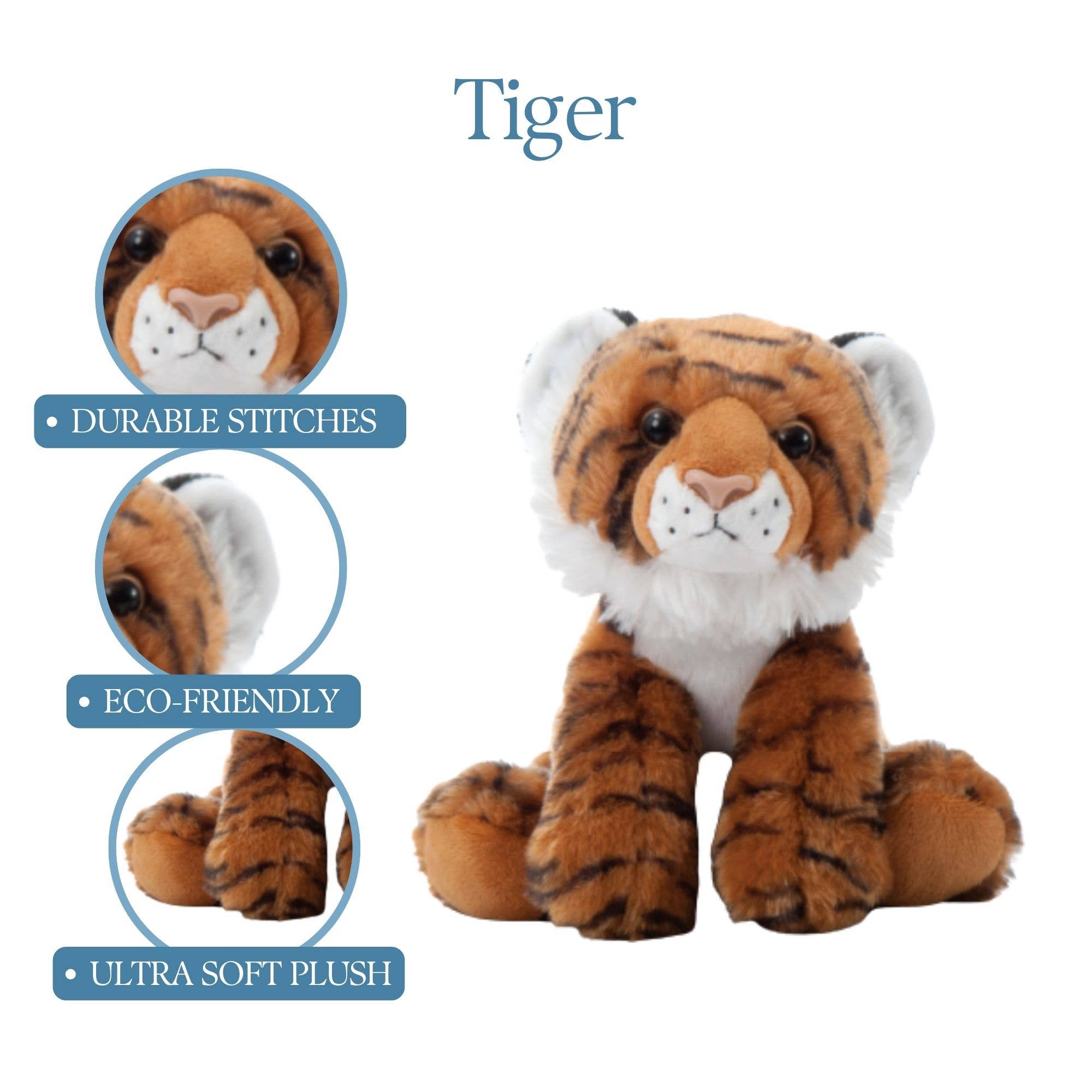 The Petting Zoo - Wholesale Stuffed/Plush Toy - Kids & Baby - 8" (20cm) Wild Onez Tiger Wild Life2