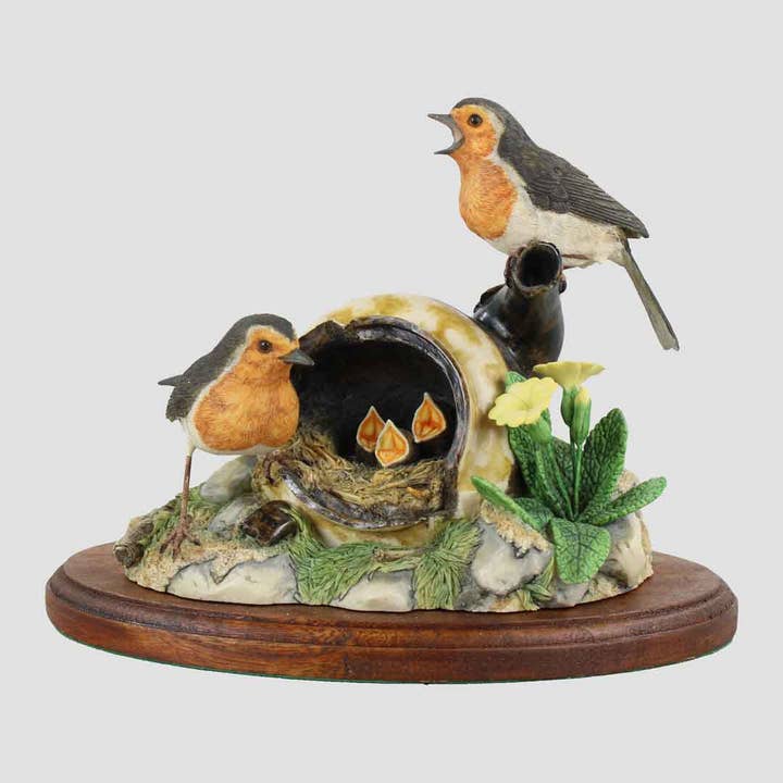 (New Plinth) Joys Of Spring Border Fine Arts Robins for wholesale by Grays 1922