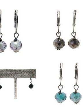 24 pack of Earrings with Crystals for wholesale by Ciao Bella Jewelry Inc