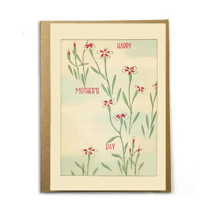 Sweet and Simple Mother's Day Card; Vintage Japanese Print; Sweet Mother's Day; Original Mother's Day; Floral; Fintage Flowers; Roses for wholesale by A Zillion Dollars