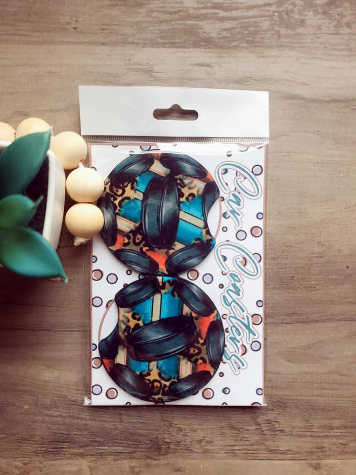 Hockey Car Coasters for wholesale by Trippin Designs