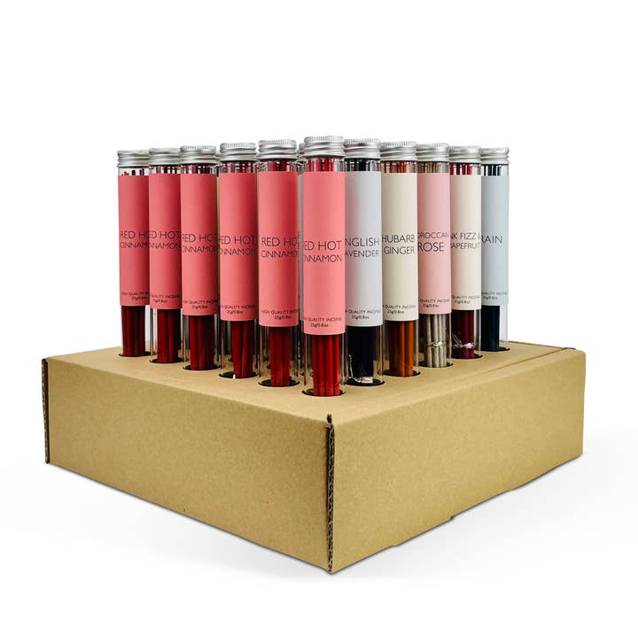 Empty FSC Certified Card Display Stand for Incense Tubes for wholesale by Heaven Scent Incense Ltd