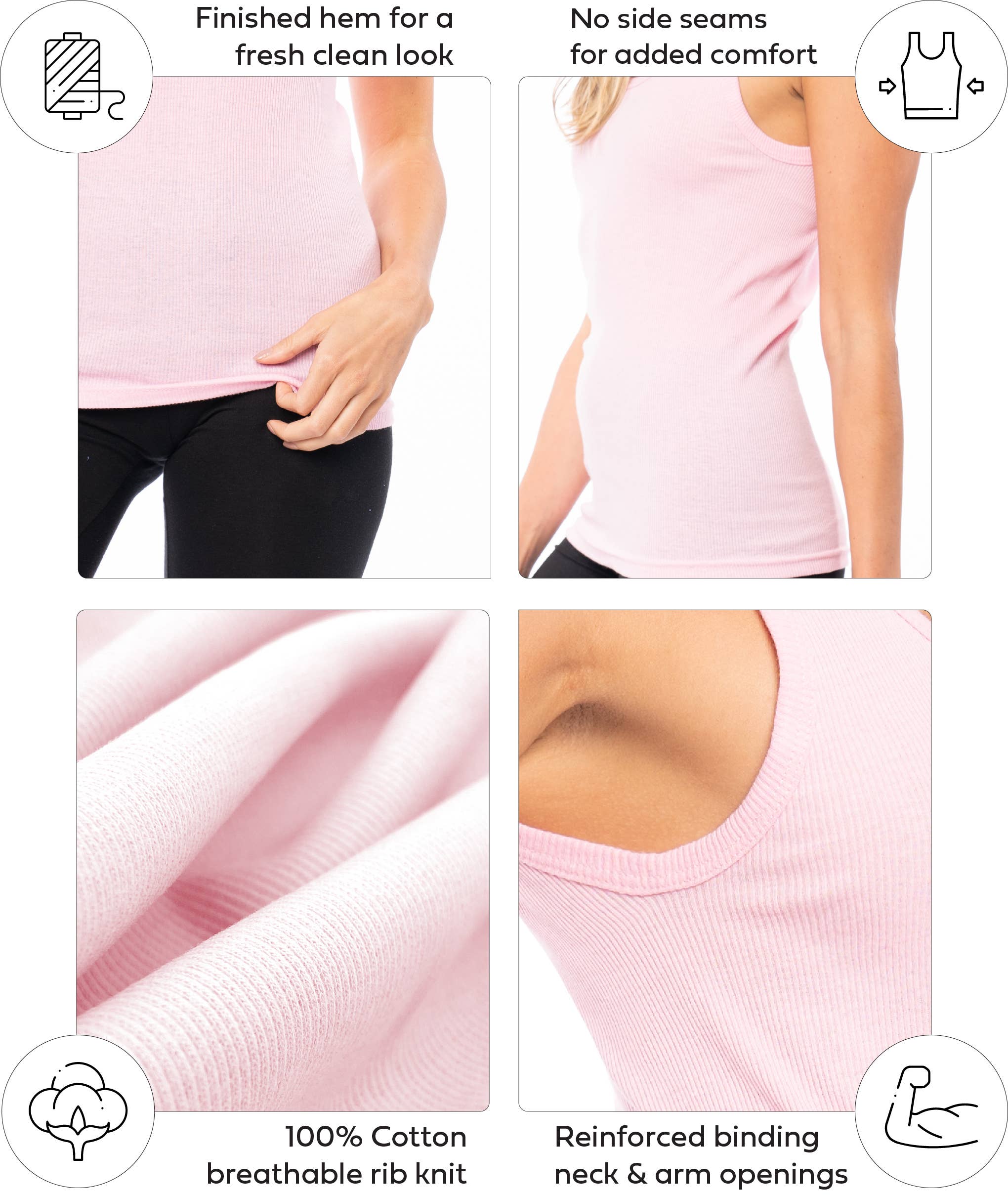 I-Wear Brands - Wholesale Tank Top - Women's - Women's 100% Cotton Ribbed Tank Top12