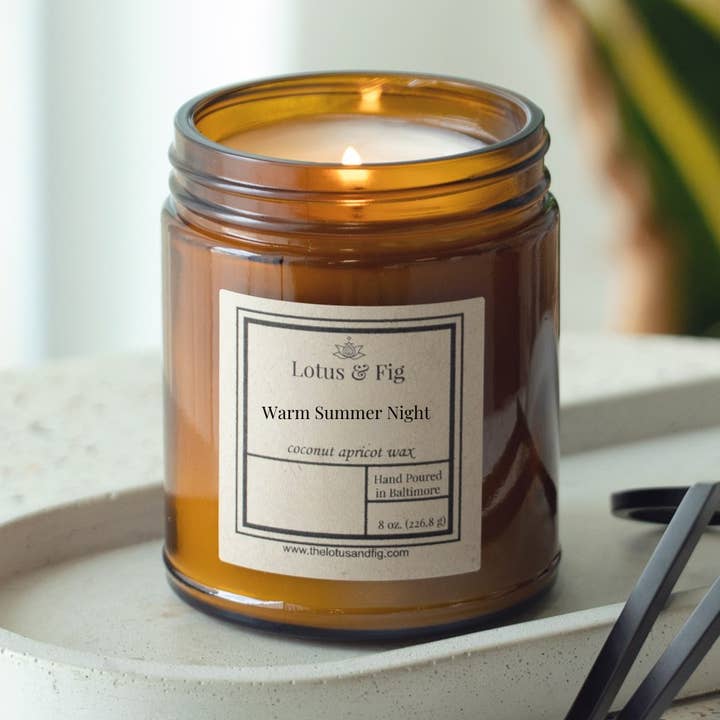 Lotus & Fig - Wholesale Jar/Filled Candle - Warm Summer Night 8 oz Candle