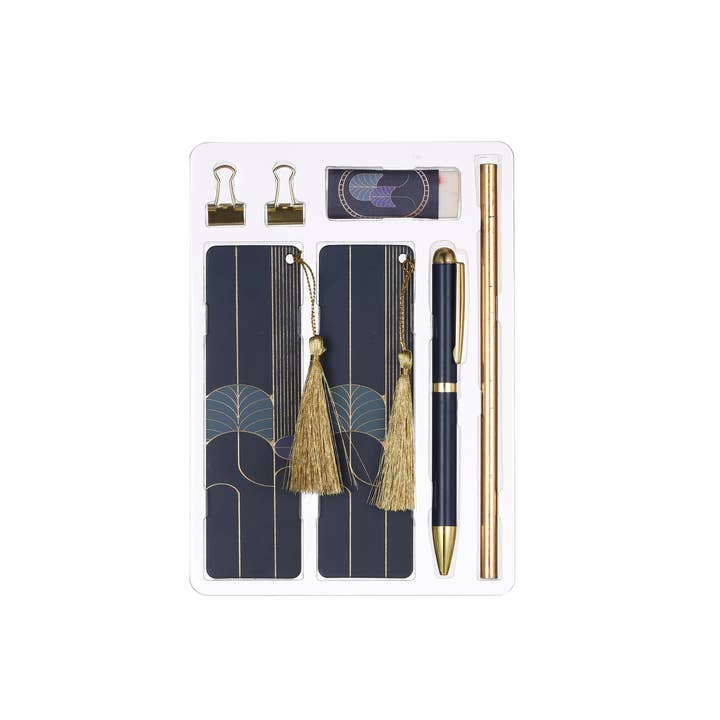 STELLA GREEN - Wholesale Stationery/Notecard Set - Art Deco Stationery Set with Notebook and Accessories2