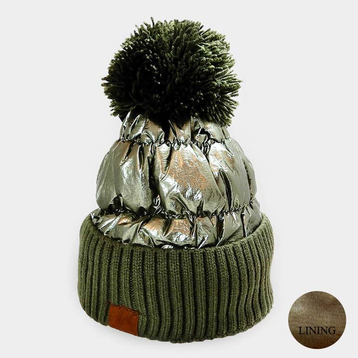 Sensibling Corp. - Wholesale Beanie - Women's - Fleece Lining Puffer Knit Pom Pom Beanie Hat6