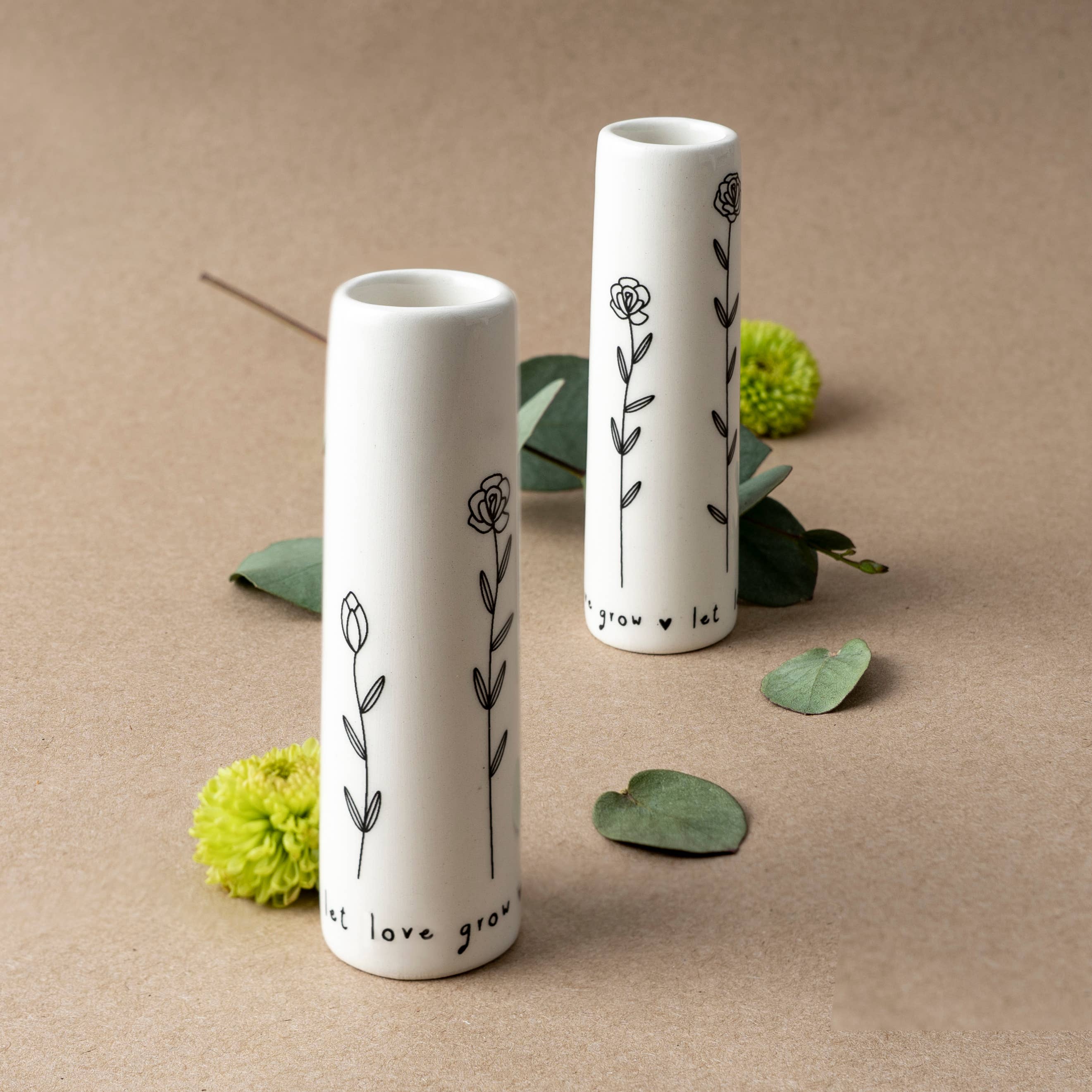 CGB Giftware - Wholesale Vase - Send With Love 'Let Love Grow' Ceramic Bud Vase