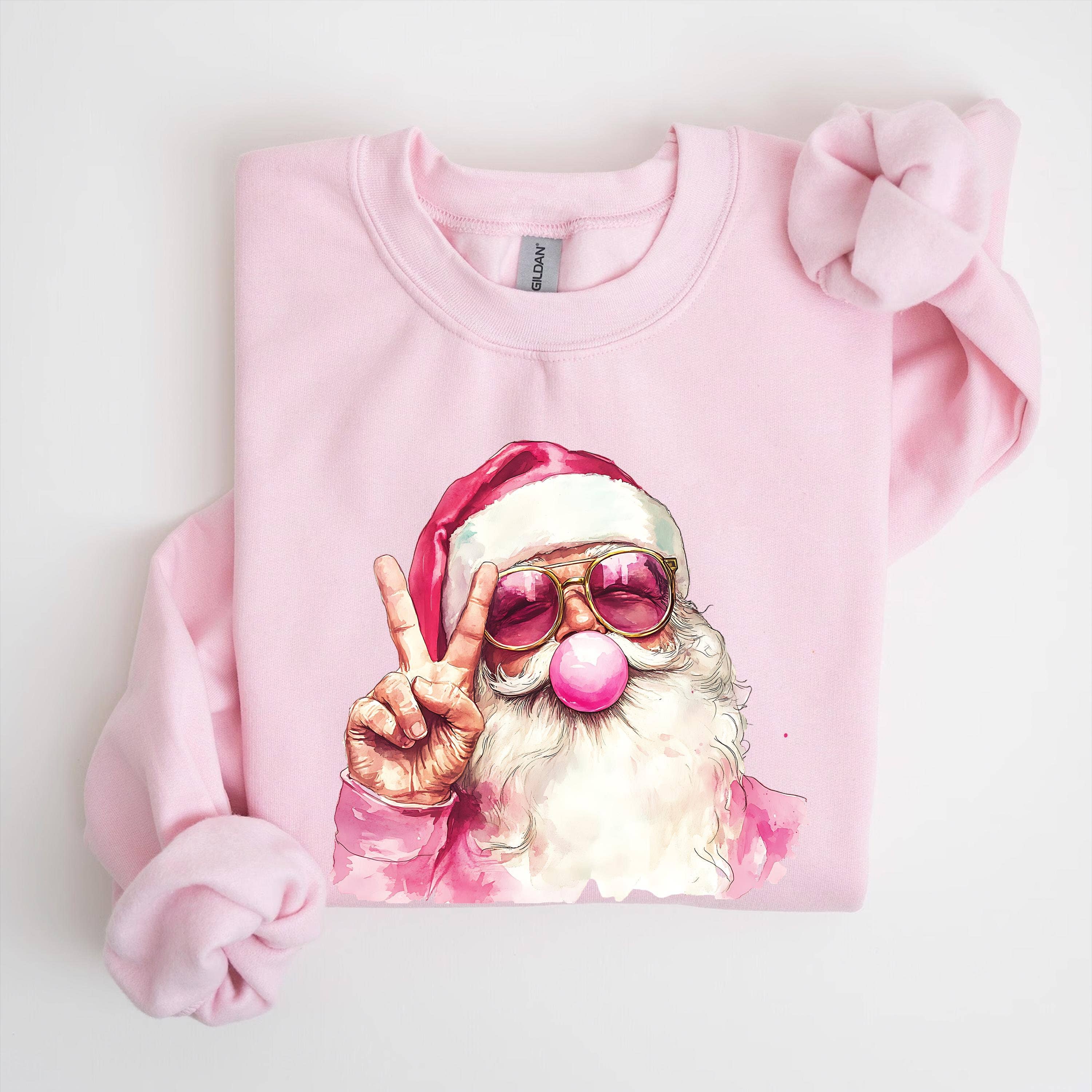 NVC Ecommerce LLC - Venta al por mayor Camiseta estampada - Mujer -  Sudadera Blowing Bubble Santa Christmas, divertida camiseta de Papá Noel0
