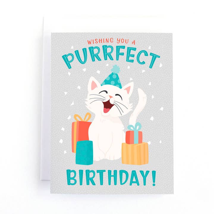 Ti auguro un compleanno purrfetto, amante dei gatti! per la vendita all'ingrosso da parte di Pedaller Designs