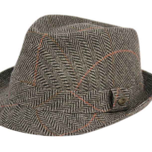 Epoch hats - Wholesale Fedora - Unisex - Wool Tweed Herringbone Fedora Hat2