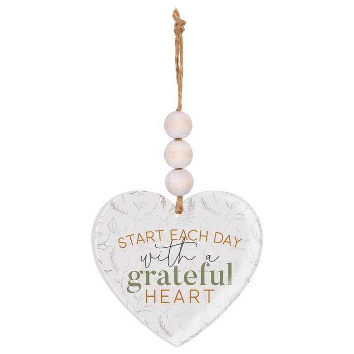 Start Each Day With A Grateful Heart Acrylic String Sign for wholesale by P. Graham Dunn