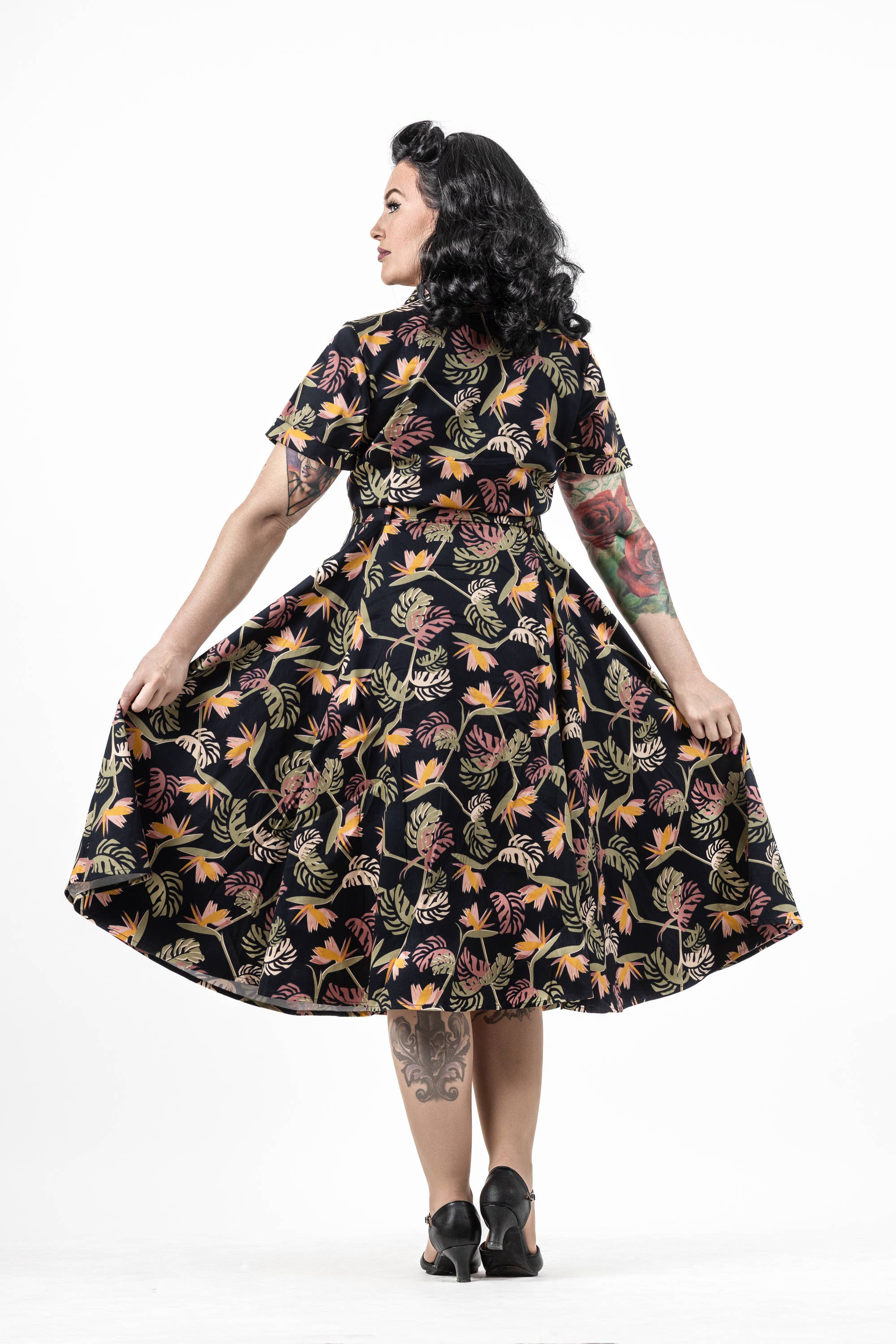 Lindy Bop / Econotrom S.L. - Wholesale Dress - Women's - Bridget Paradise Palm Swing Dress XXS-4XL1