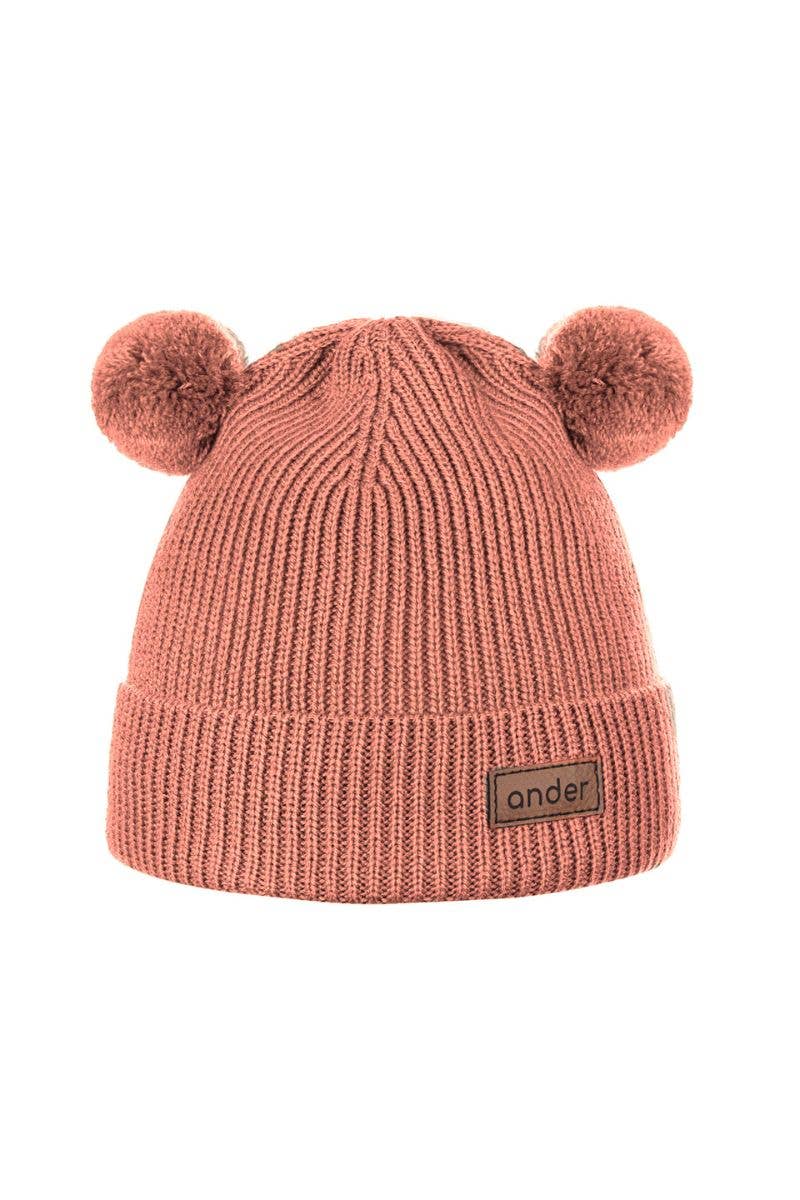 Ander - Vente Bonnet – enfant - Bonnet tricoté Teddy en 100 % laine mérinos avec pompon Fabriqué en PL5