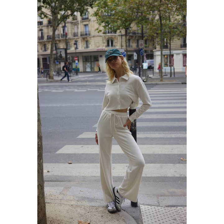 Geribd gebreid kort overhemd - 1585 voor wholesale door LUCCE