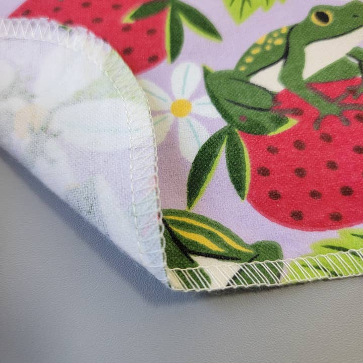 Cruelty-Free Stitchery - Wholesale Cleaning Cloth - NonPaper Towels - Strawberry Frogs2