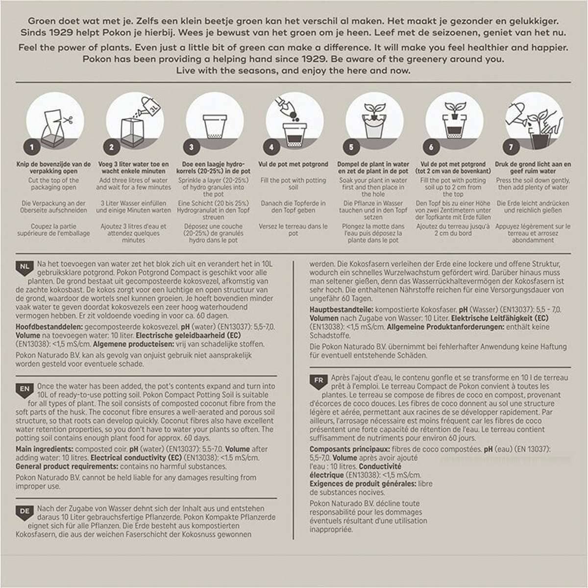 Oasis of Life - Wholesale Planting/Potting Soil - Pokon Flower Soil Compact – Coconut Soil 10 L – Universal Peat-Free Potting Soil for Home & Garden – Lightweight Coconut Fibers with Nutrients for 2 Months – Compressed Soil for Indoor & Outdoor Plants2