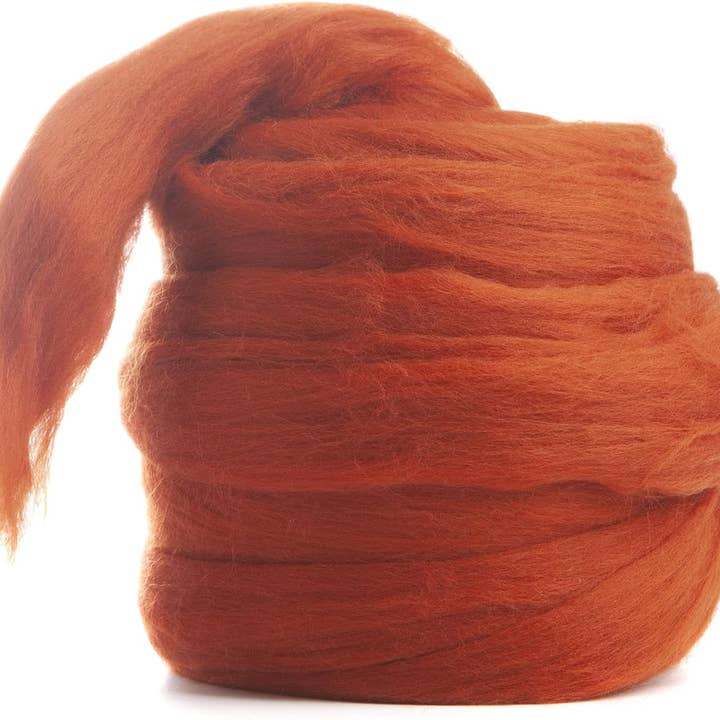 Desert Breeze Distributing - Wholesale Craft Supplies - Merino Wool Roving, 8 oz, RUST, 19 micron, 70 mm staple length0