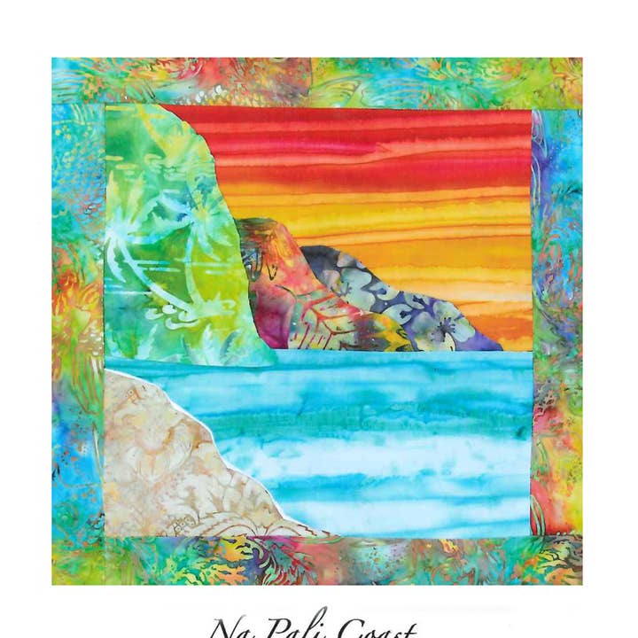 Na Pali Coast Hawaii Applique Quilt Pattern Mountains Beach for wholesale by Kathy's Impressions