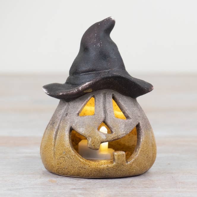 Udskåret LED heksegræskar, 10,5 cm for engroshandel hos Gainsborough Giftware x Portland Living