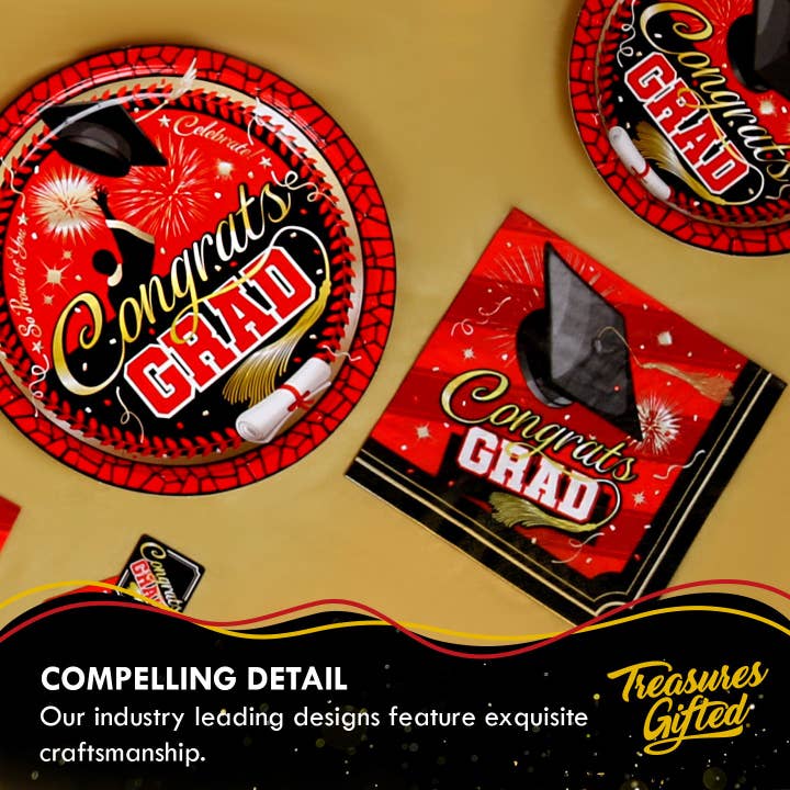 Treasures Gifted - Wholesale Balloon - Red Graduation Party Supplies Balloons - 12pk4