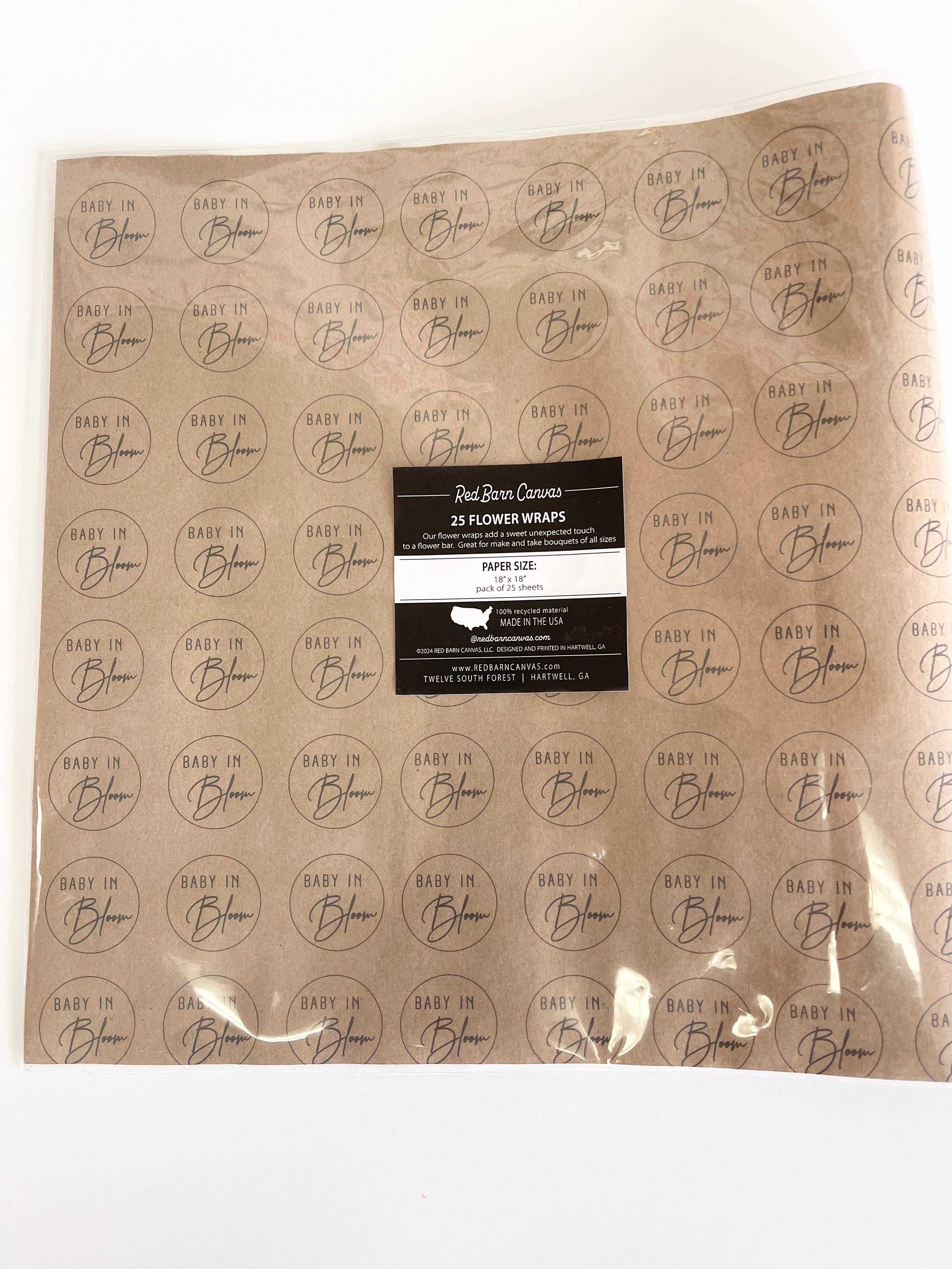 Red Barn Canvas - Wholesale Party Favor - Love Is In Bloom |  25 Flower Wraps5