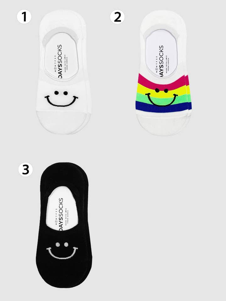 Chaussettes No Show Smiley Face pour femmes pour la vente par 7DAYSSOCKS