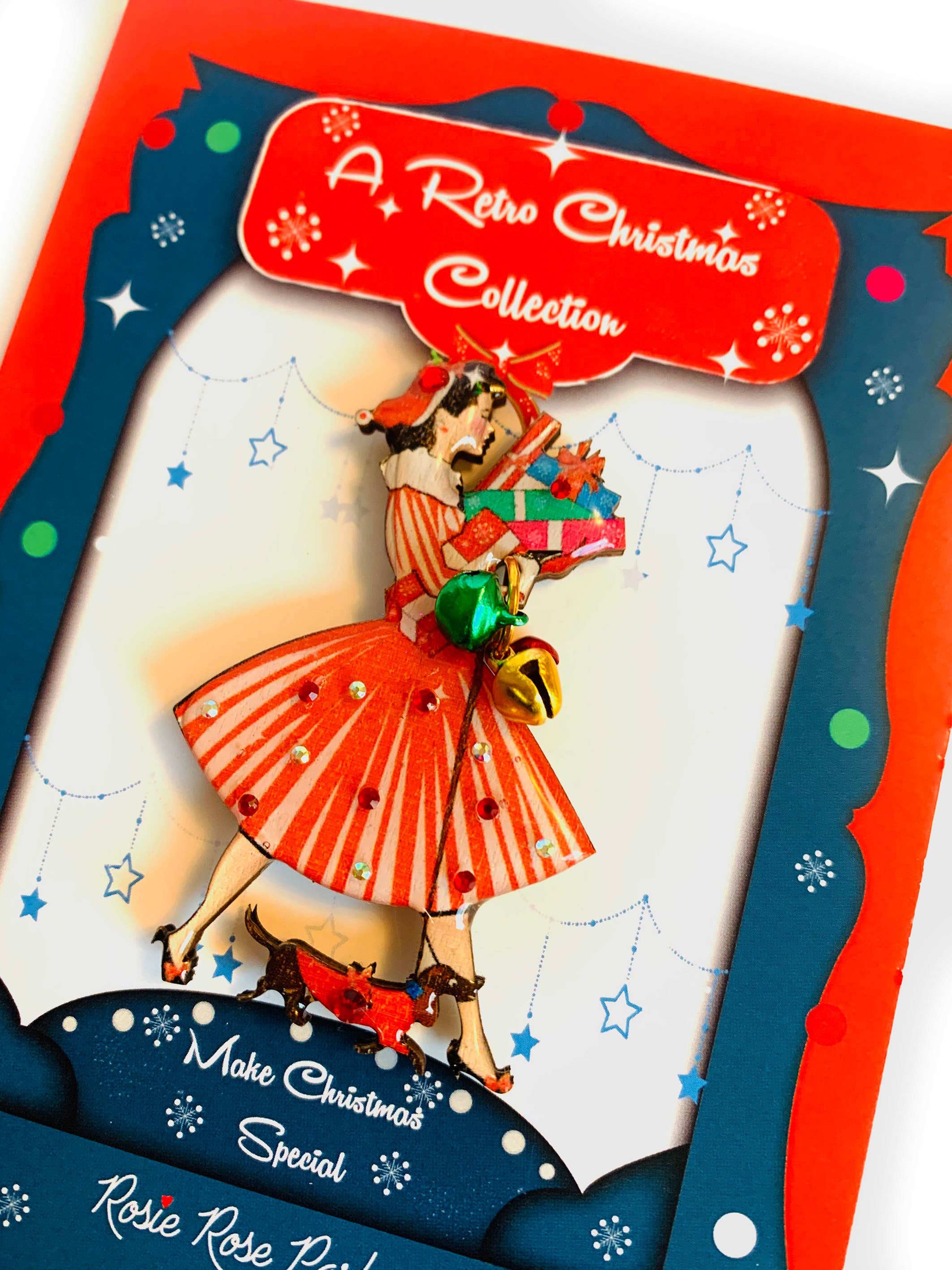 Rosie Rose Parker - Wholesale Brooch - Retro 1950s Christmas brooch Christmas jewellery uk jewllery6
