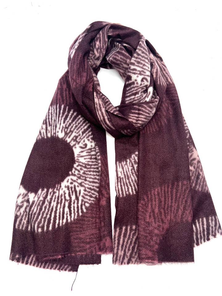 HH-298 Sciarpa stampata motivo cerchio per la vendita all'ingrosso da parte di LINETA