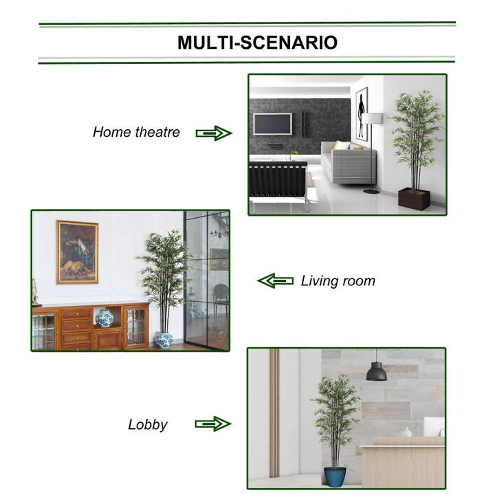 Larksilk - Venta al por mayor Plantas artificiales - Árbol de bambú negro artificial de 1,8 m en maceta negra para decoración interior