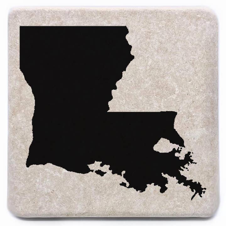 Options de motif silhouette de Louisiane sous-verre en pierre personnalisée pour la vente par Noomoon