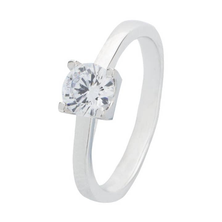 Silverring med 3,8 mm zirkoniumoxid för wholesale av Itemporality