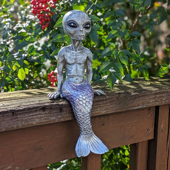 John Bernard & Company - Wholesale Decorative figurine - Mermalien Dude 10 inch Tall Merman Alien Statue Shelf Sitter5