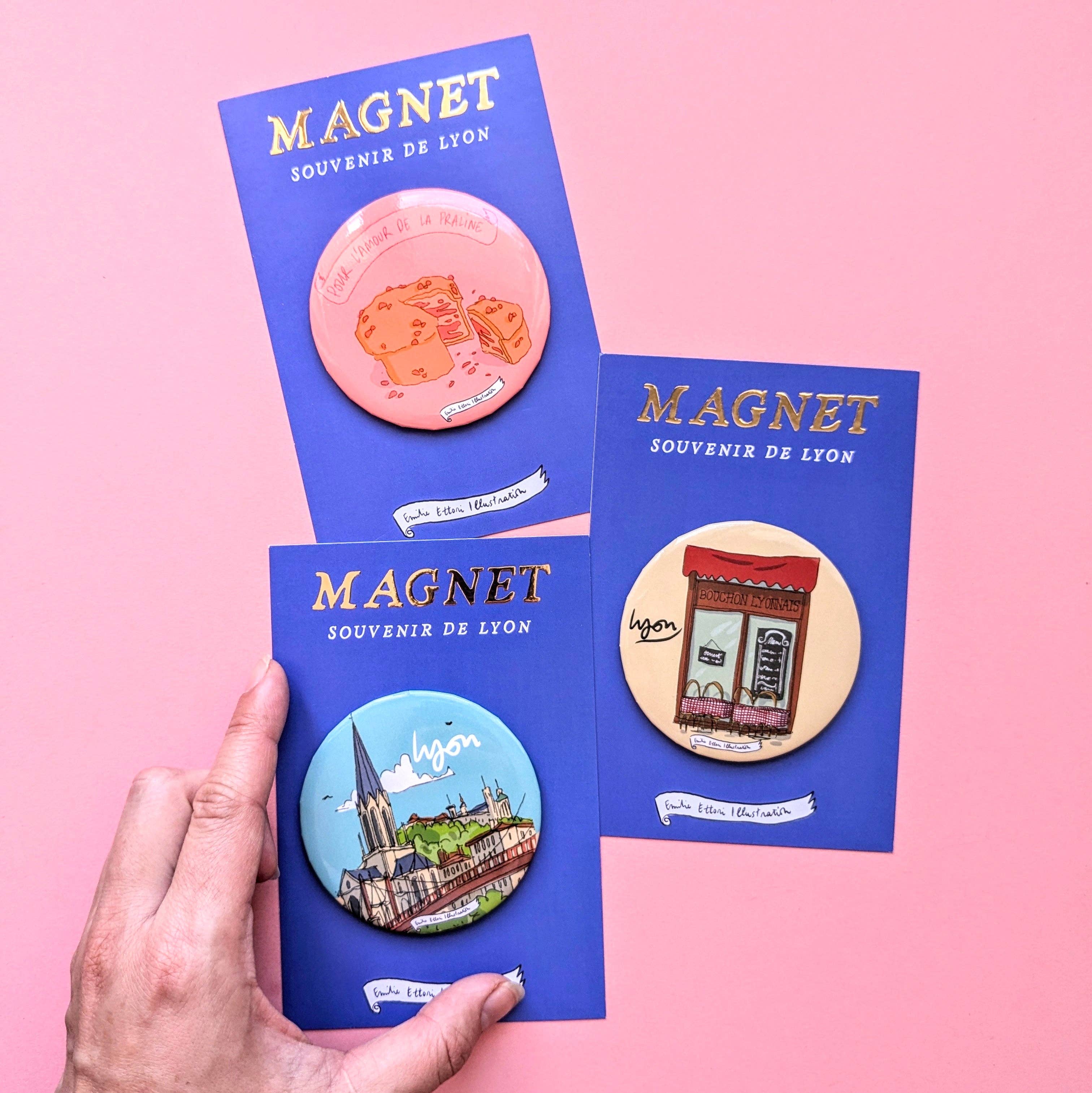 EMILIE ETTORI ILLUSTRATION – wholesale Magnet – Lyonnais Cork Magnet1