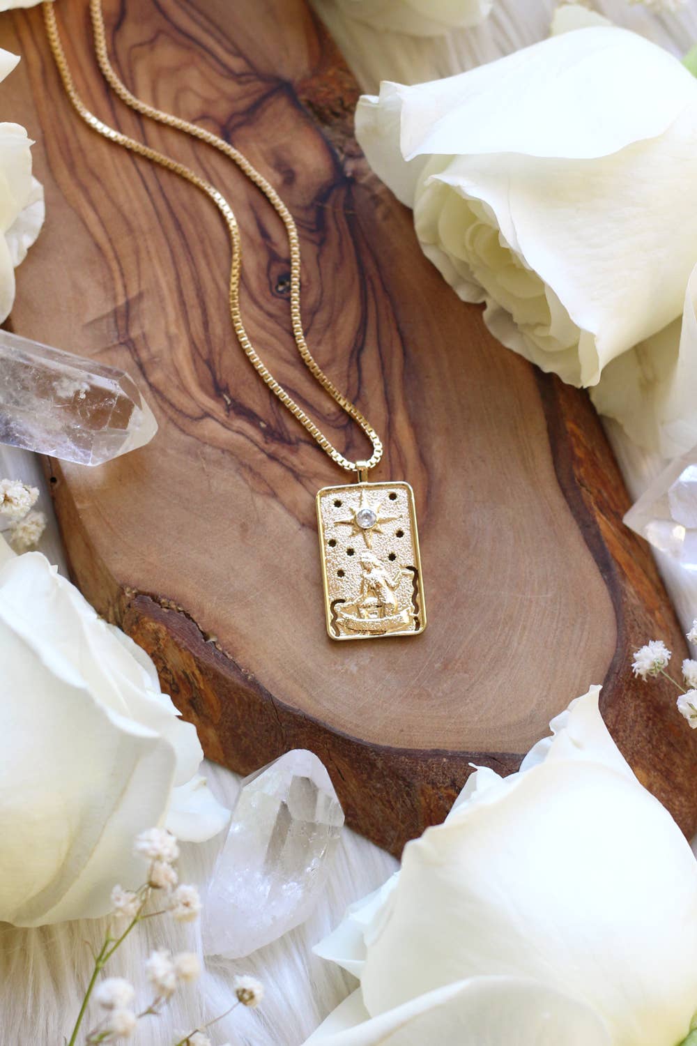 Malabella Jewels - Wholesale Pendant/Charm Necklace - Star Tarot Card Gold Necklace2