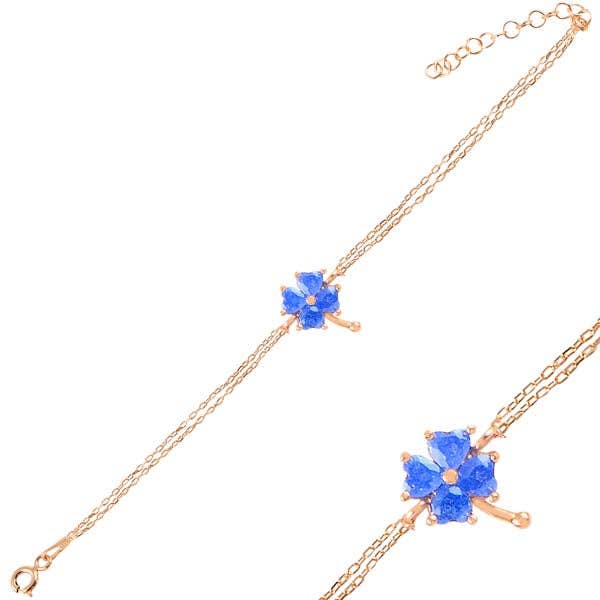 Blauwe Clover armband voor wholesale door Valubia