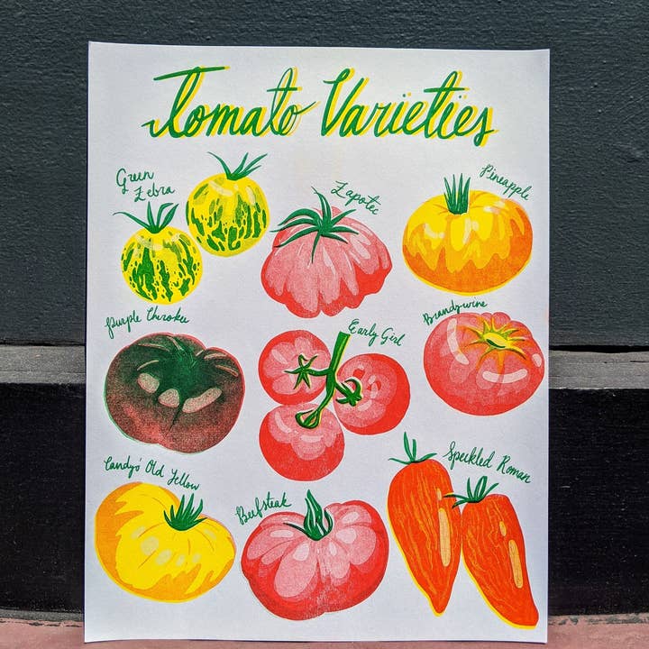 Christina Hu - Vente Affiche d'art - Impression Risograph Tomate 8,5"x11" | Impression d'Art Tomate Ancienne1