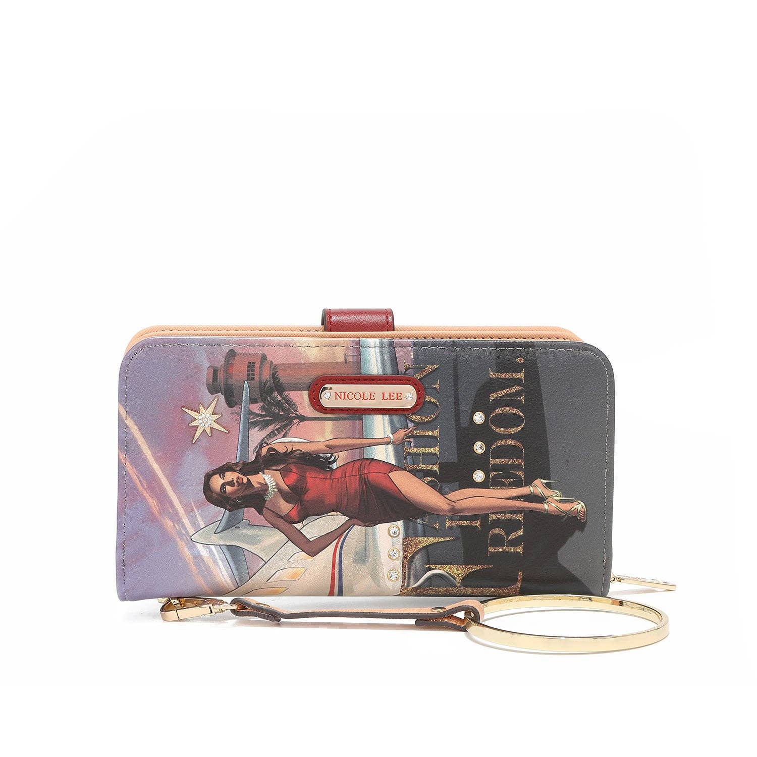 Nicole Lee – Carteira - Mulher por atacado – CARTERA IMPRESA MODA CON CREMALLERA0