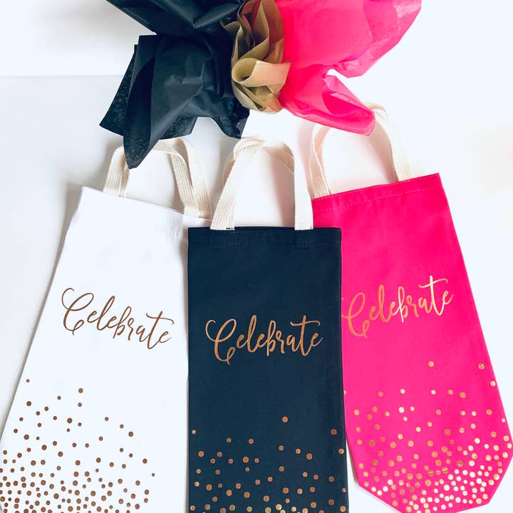 Celebrate Cotton Wine Gift Bag and other Purchase Wholesale bag in box cider. Free Returns & Net 60 Terms on Faire trending on Faire.