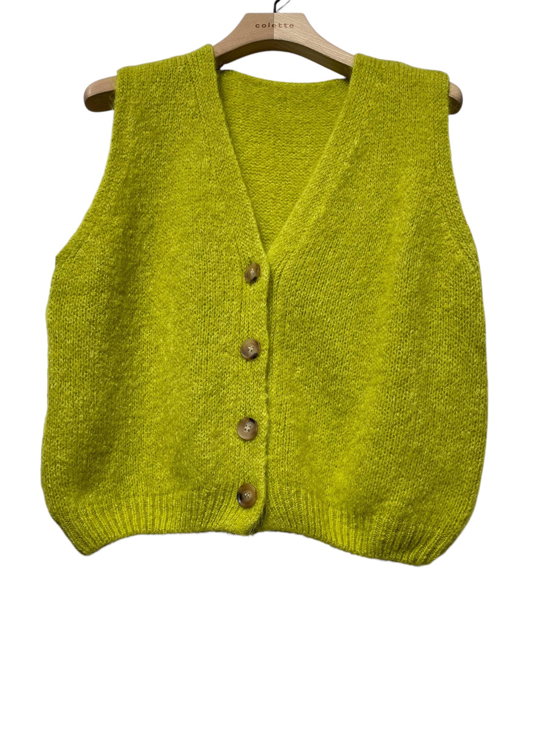 LINEN & COTTON HOUSE - Wholesale Sweater Vest - Women's - Sleeveless sweater with buttons 507127
