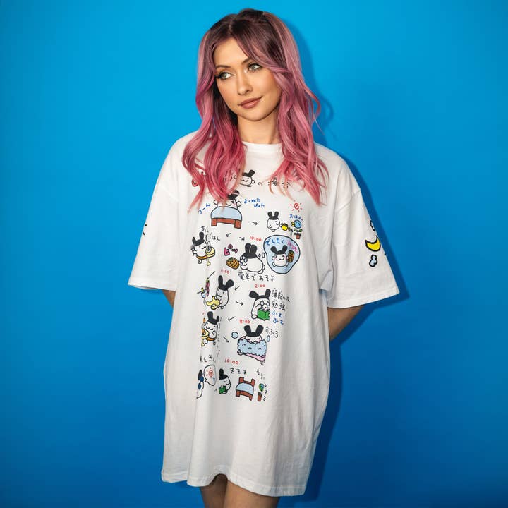 White Tamagotchi T-Shirt Dress for wholesale on Faire