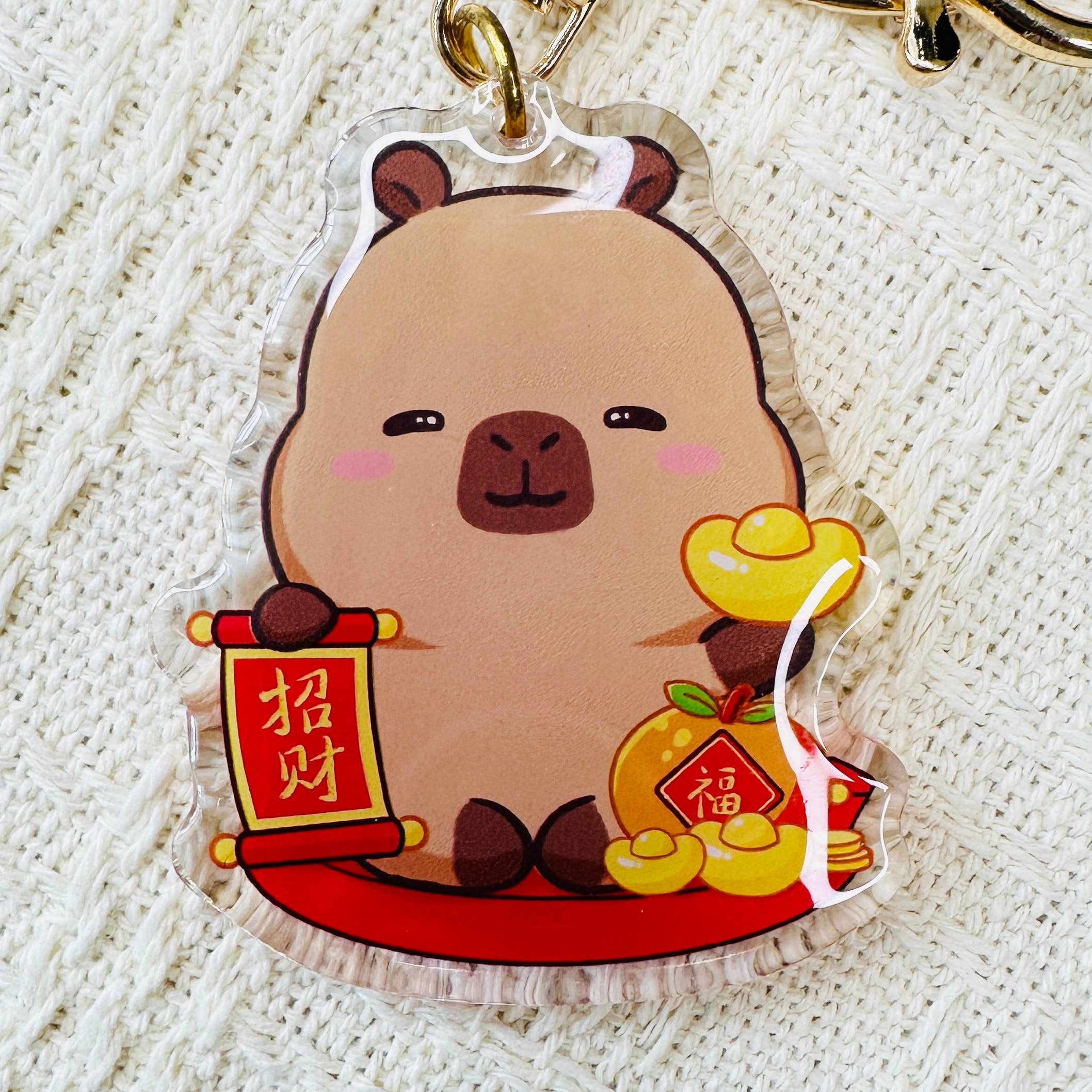 CapyFun - Wholesale Keychain - Women's - Capybara Acrylic Keychain Cute Kawaii Dumpling Boba Tea Coffee Ice Cream Reading Orange Ramen Foodie Hot Pot Holiday Gift For Her32
